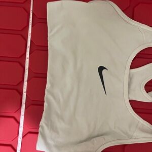 Nike Cream Sports Top with Black Logo